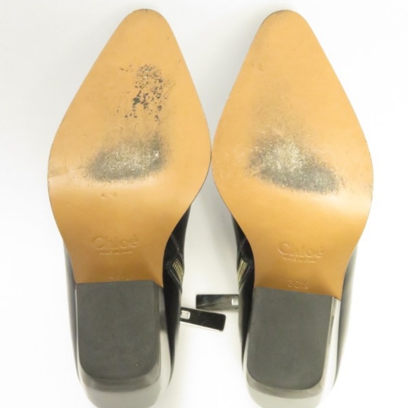 Chloe Rylee Booties Black Leather Size 36.5 - Picture 8 of 8